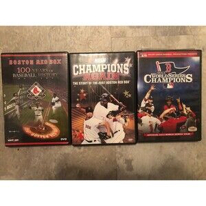 Lot of 3 Boston Red Sox MLB DVD's 2007- 2013- 100 Years of Baseball History RSOX